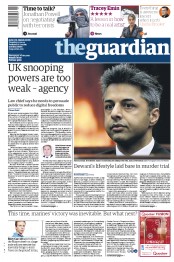 The Guardian (UK) Newspaper Front Page for 7 October 2014