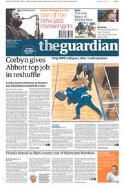 The Guardian (UK) Newspaper Front Page for 7 October 2016