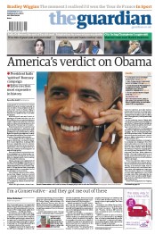 The Guardian Newspaper Front Page (UK) for 7 November 2012