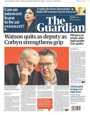 The Guardian (UK) Newspaper Front Page for 7 November 2019
