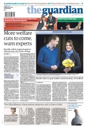 The Guardian (UK) Newspaper Front Page for 7 December 2012