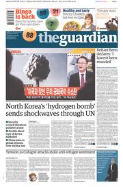 The Guardian (UK) Newspaper Front Page for 7 January 2016