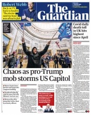 The Guardian (UK) Newspaper Front Page for 7 January 2021