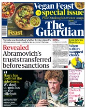 The Guardian (UK) Newspaper Front Page for 7 January 2023