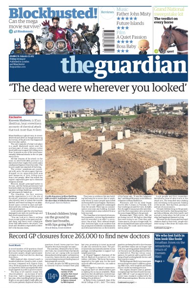 The Guardian Newspaper Front Page (UK) for 7 April 2017