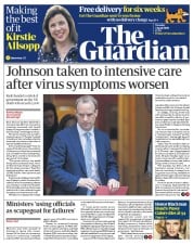 The Guardian (UK) Newspaper Front Page for 7 April 2020