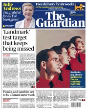 The Guardian (UK) Newspaper Front Page for 7 May 2020