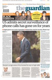 The Guardian (UK) Newspaper Front Page for 7 June 2013