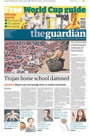 The Guardian (UK) Newspaper Front Page for 7 June 2014