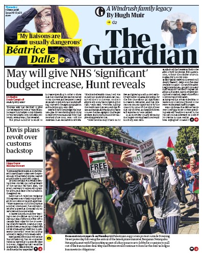 The Guardian Newspaper Front Page (UK) for 7 June 2018