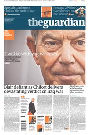The Guardian (UK) Newspaper Front Page for 7 July 2016
