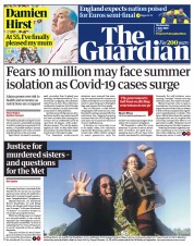 The Guardian (UK) Newspaper Front Page for 7 July 2021