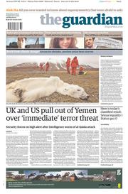The Guardian (UK) Newspaper Front Page for 7 August 2013