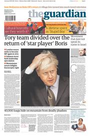The Guardian (UK) Newspaper Front Page for 7 August 2014