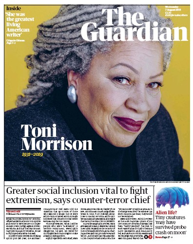 The Guardian Newspaper Front Page (UK) for 7 August 2019