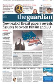 The Guardian (UK) Newspaper Front Page for 7 September 2017