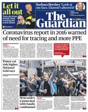 The Guardian (UK) Newspaper Front Page for 8 October 2021