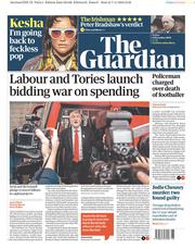 The Guardian (UK) Newspaper Front Page for 8 November 2019