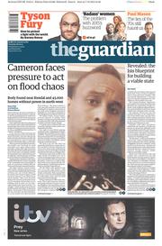 The Guardian (UK) Newspaper Front Page for 8 December 2015