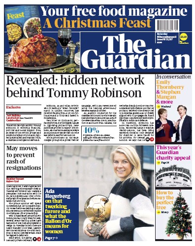 The Guardian Newspaper Front Page (UK) for 8 December 2018