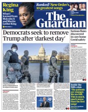 The Guardian (UK) Newspaper Front Page for 8 January 2021