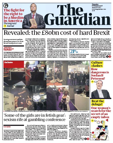 The Guardian Newspaper Front Page (UK) for 8 February 2018