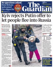 The Guardian (UK) Newspaper Front Page for 8 March 2022