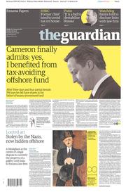 The Guardian (UK) Newspaper Front Page for 8 April 2016