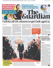 The Guardian (UK) Newspaper Front Page for 8 May 2018