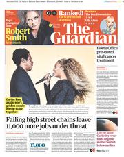 The Guardian (UK) Newspaper Front Page for 8 June 2018