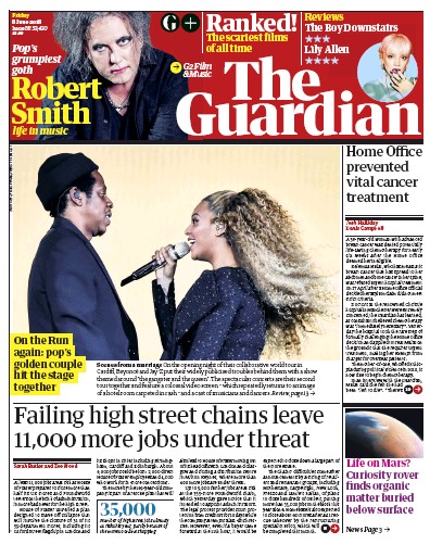 The Guardian Newspaper Front Page (UK) for 8 June 2018