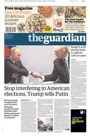The Guardian (UK) Newspaper Front Page for 8 July 2017