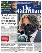 The Guardian (UK) Newspaper Front Page for 8 July 2020