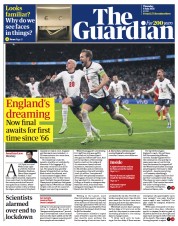 The Guardian (UK) Newspaper Front Page for 8 July 2021