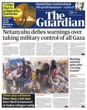 The Guardian front page for 8 August 2025