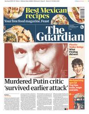 The Guardian (UK) Newspaper Front Page for 8 September 2018