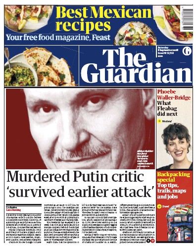 The Guardian Newspaper Front Page (UK) for 8 September 2018