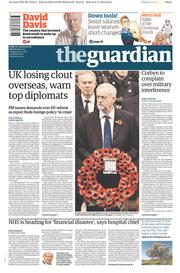 The Guardian (UK) Newspaper Front Page for 9 November 2015