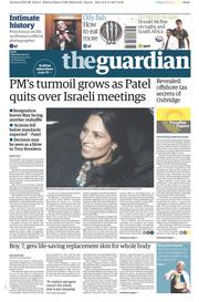 The Guardian (UK) Newspaper Front Page for 9 November 2017