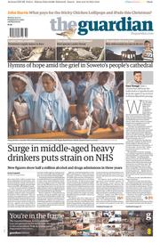 The Guardian (UK) Newspaper Front Page for 9 December 2013