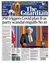 The Guardian (UK) Newspaper Front Page for 9 December 2021