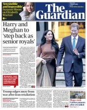 The Guardian (UK) Newspaper Front Page for 9 January 2020