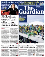 The Guardian (UK) Newspaper Front Page for 9 January 2023