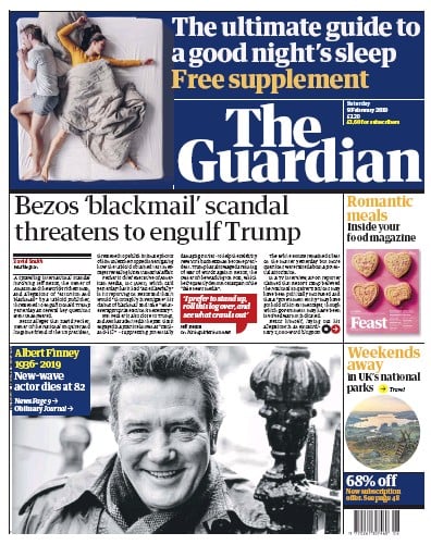 The Guardian Newspaper Front Page (UK) for 9 February 2019