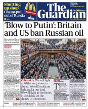 The Guardian (UK) Newspaper Front Page for 9 March 2022