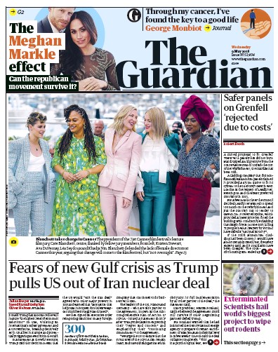 The Guardian Newspaper Front Page (UK) for 9 May 2018