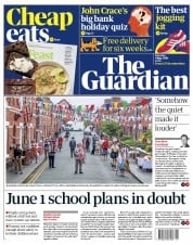 The Guardian (UK) Newspaper Front Page for 9 May 2020