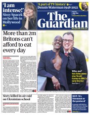 The Guardian (UK) Newspaper Front Page for 9 May 2022