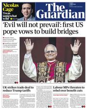 The Guardian front page for 9 May 2025