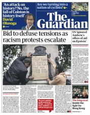 The Guardian (UK) Newspaper Front Page for 9 June 2020